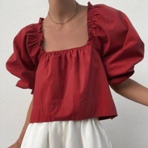 ISO - POSSE Mila Top in Cherry - sm or med